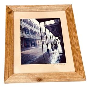 Signed 16x14 Jack Buck framed vintage New Orleans architecture photography